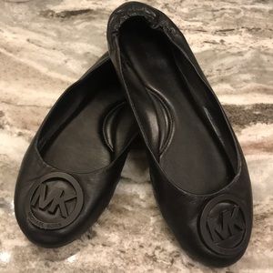 Michael Kors Black Leather Ballet Flats 6.5